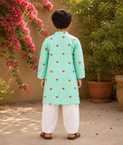 Green Printed Kurta with Salwar