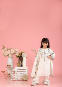 Silver Lurex Kurta And Palazzo Set With Embroidary