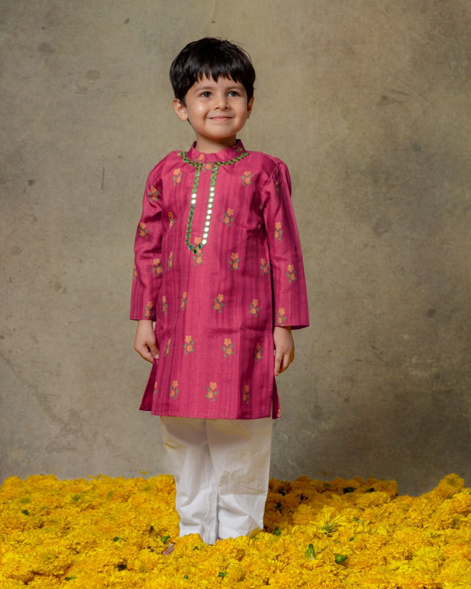 Multicolour Mirror Work Kurta Set