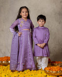 Lavender Hand Work Lehenga Set