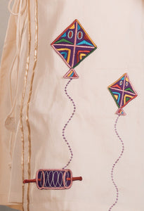 White Kite Dhoti Set