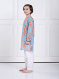 Jas Blue Floral Kurta Pajama Set