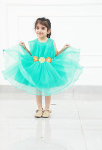 Pleated Mini Green Fancy Dress