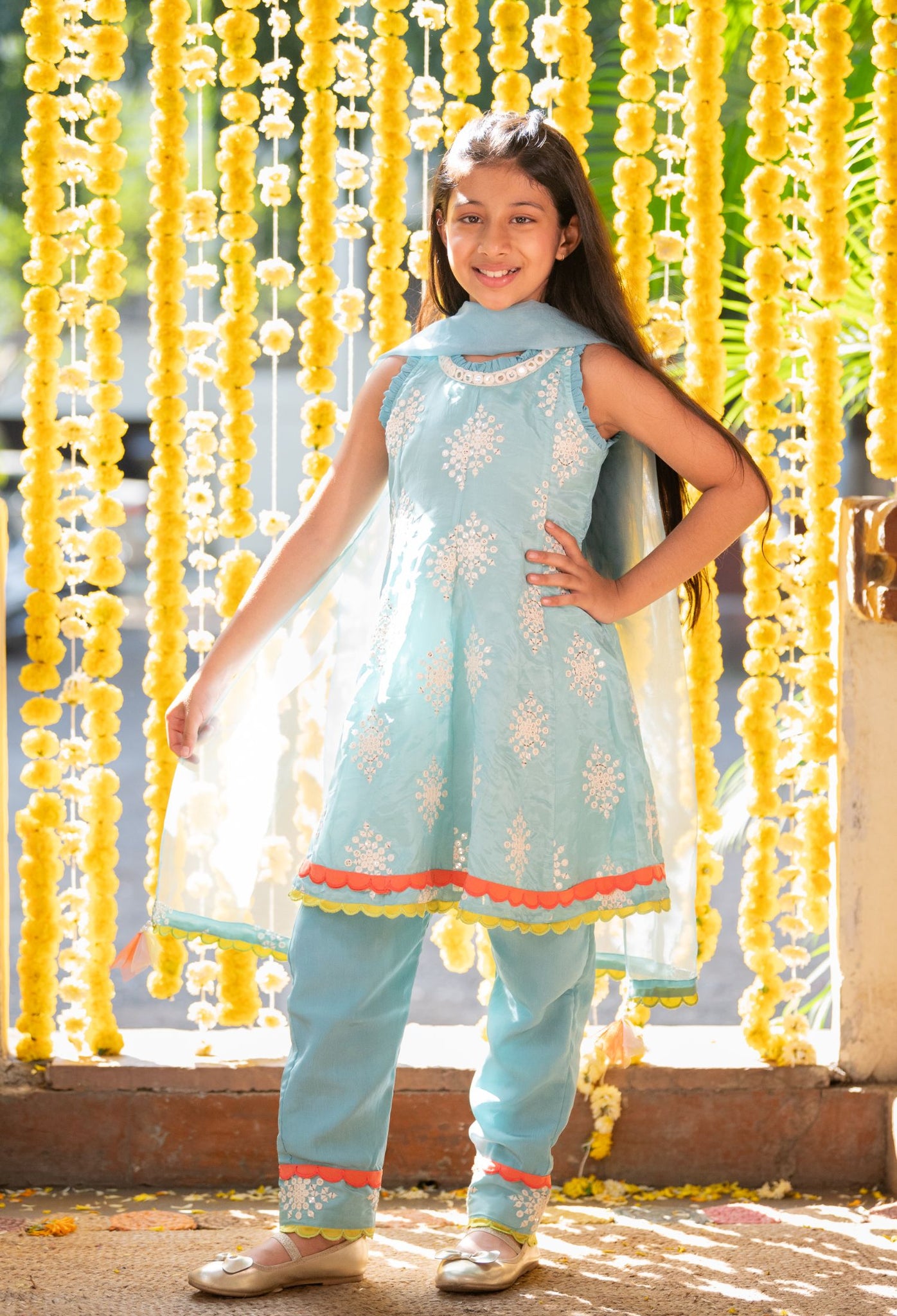 Gorgeous Sequin Work Blue Anarkali