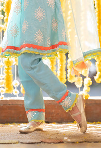 Gorgeous Sequin Work Blue Anarkali