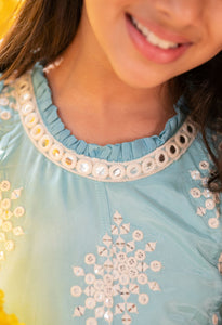 Gorgeous Sequin Work Blue Anarkali