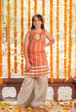 Embroidered Flower patches on kurta with Palazzo pants