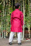 Embroidered Jacket Style Maroon Kurta And Pyjama