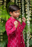 Embroidered Jacket Style Maroon Kurta And Pyjama