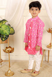 Cotton print jacket style kurta with pyjama