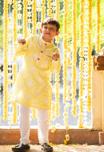 Sequin thread work kurta with pyjama