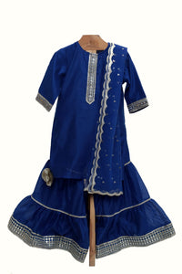 Silk Chanderi Kurta And Sharara With Dupatta