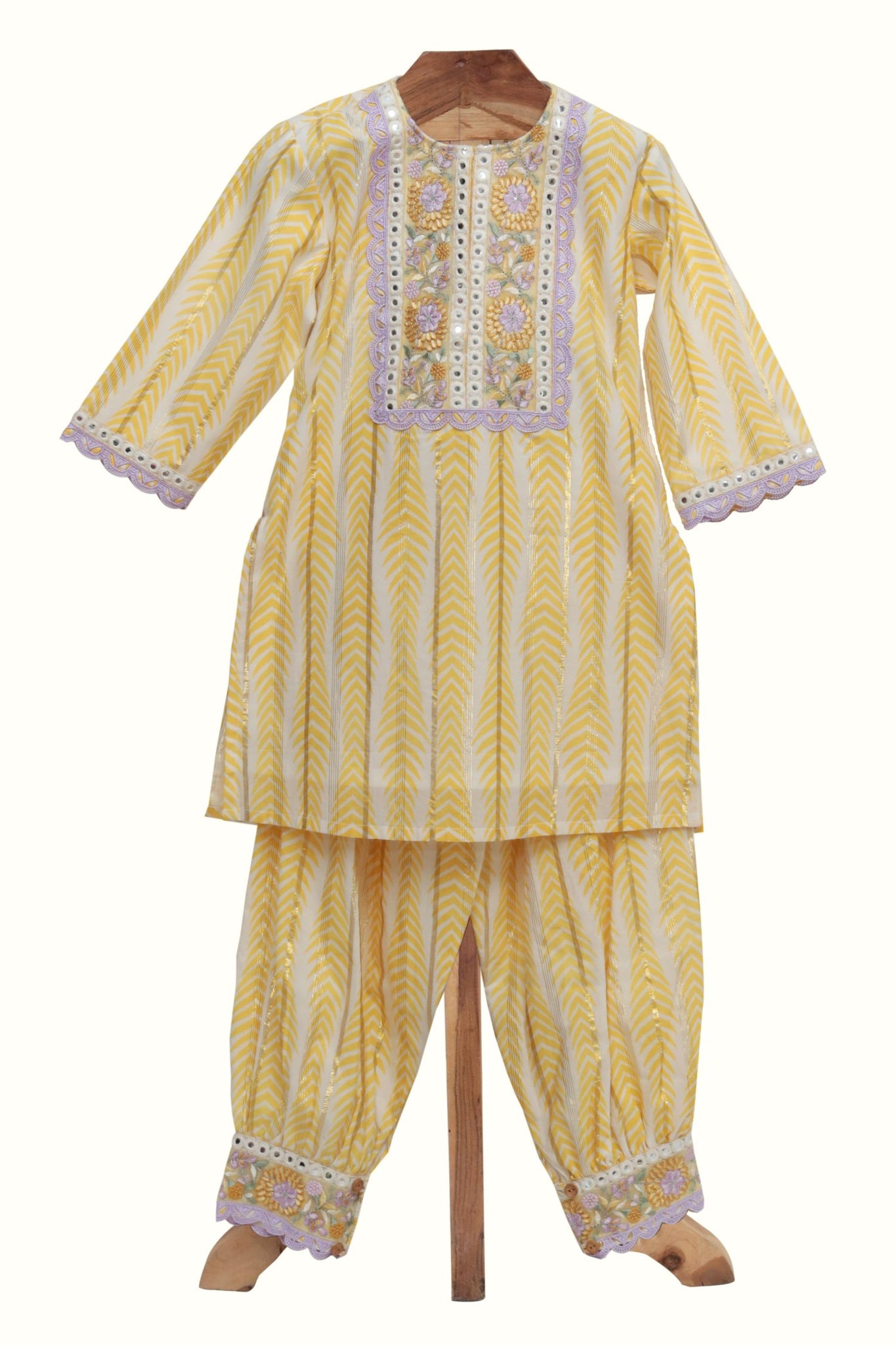 Cotton Kurta With Heram Pants