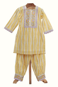 Cotton Kurta With Heram Pants