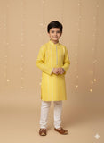 Cotton lurex kurta with faux mirror lace paired with glaze cotton pyjama