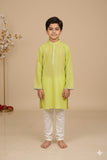 Cotton lurex kurta with faux mirror lace paired with glaze cotton pyjama