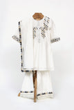 Silver Lurex Kurta And Palazzo Set With Embroidary