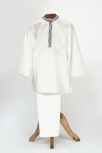 Silver Lurex Kurta With Glaze Cotton Pyjama