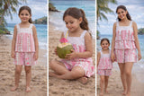 Cotton printed sleeveless Co-ord Set with shorts. Detailed with Lace trimmings.