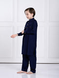 Neel Navy Blue Pathani Kurta Pajama Set