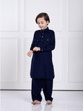 Neel Navy Blue Pathani Kurta Pajama Set