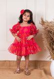 Orange pink Organza Dress