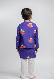 Purple Big Floral Jacket Set