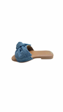 DENIM BOW FLATS