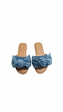 DENIM BOW FLATS