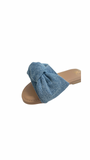 DENIM BOW FLATS
