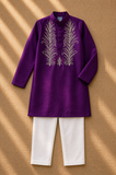 Purple Embroidered kurta set