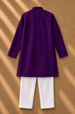 Purple Embroidered kurta set