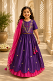 Purple Embroidered Lehenga set
