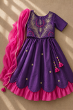 Purple Embroidered Lehenga set