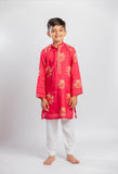 Red Big Floral Kurta Set