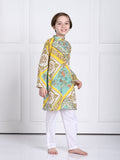 Riaan Yellow And Green Kurta Pajama Set