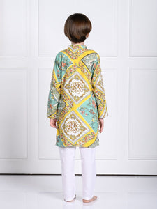 Riaan Yellow And Green Kurta Pajama Set