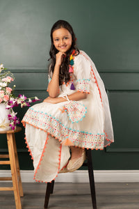 Embroidered Enhanced Border On Kurta With Dhoti