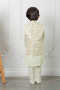 Sequin Work Embroidered Jacket With Kurta And Pyjama