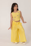 YELLOW  COORD SET WITH CUTE INSECT EMBROIDERY