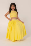 YELLOW LEHENGA SET WITH ALL OVER EMBROIDERY