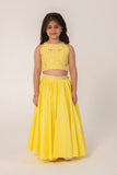 YELLOW LEHENGA SET WITH ALL OVER EMBROIDERY