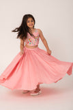 COREL COLOUR LEHENGA SET WITH PARROT EMBROIDERY