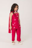 STRAPY RANI PINK SUIT WITH CUTE DRAGON FLIES EMBROIDERED