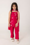 STRAPY RANI PINK SUIT WITH CUTE DRAGON FLIES EMBROIDERED