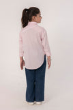 PINK SHIRT WITH BADGE MOTIF EMBROIDERY