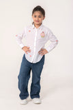 WHITE SHIRT WITH CUTE CUPCAKE AND HEART EMBROIDERY