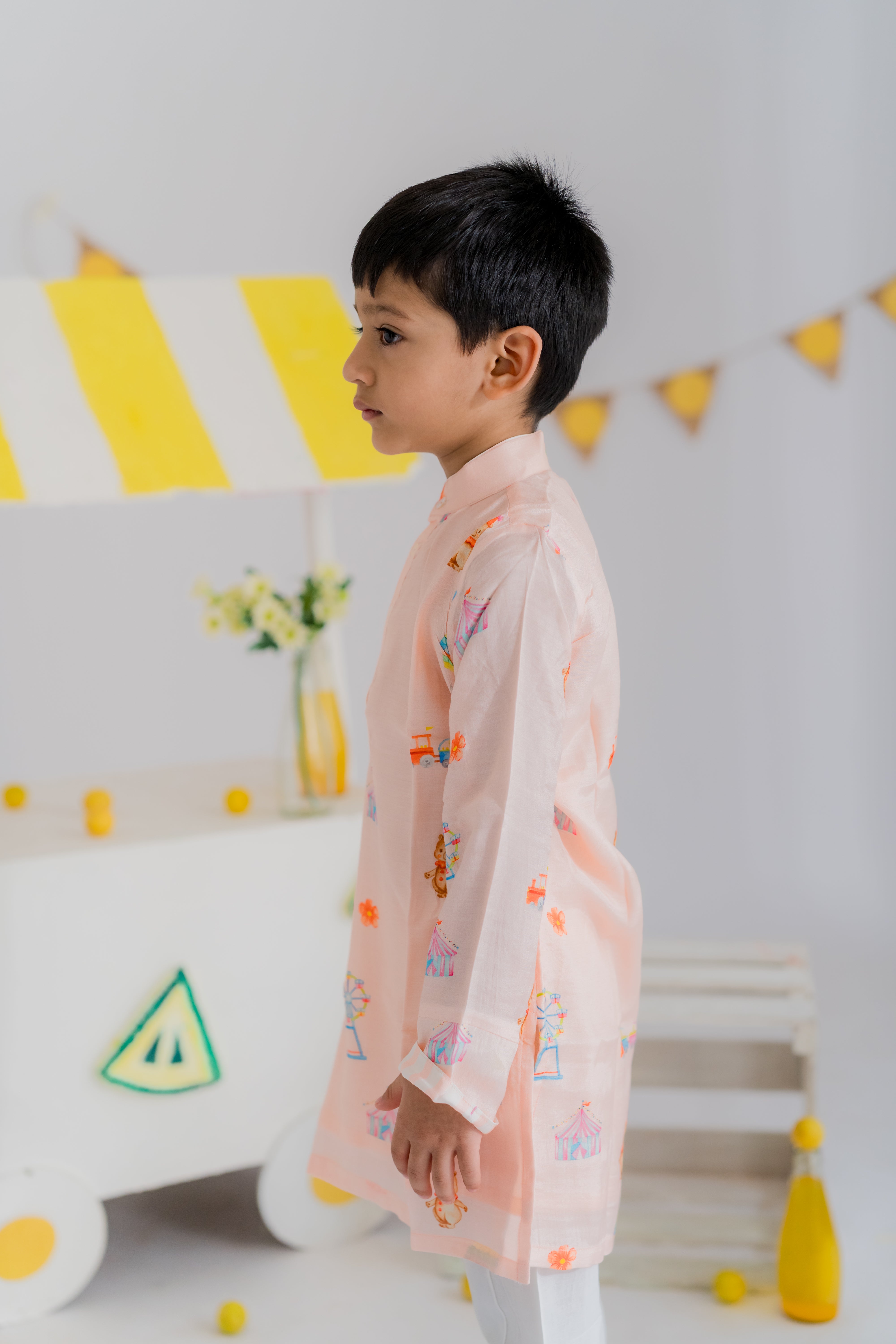 PEACH CAROUSEL KURTA SET