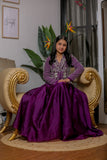 PURPLE HAND EMBROIDERED JACKET LEHANGA SET