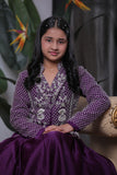 PURPLE HAND EMBROIDERED JACKET LEHANGA SET